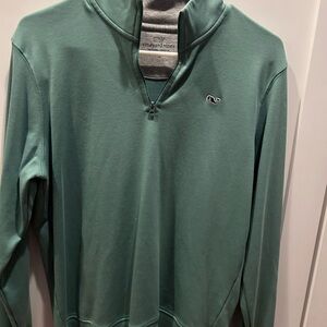 Vineyard Vines Men's Green Zip-Up Sweater